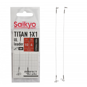 Поводок Saikyo Titan 1x1 UL STOUL1004, 4кг/10см, 2шт Поводок Saikyo Titan 1x1 UL STOUL1004, 4кг/10см, 2шт